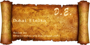 Dukai Etelka névjegykártya